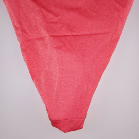 ASOS Design Women's High Leg High Waist Bikini Bottom Size 4 Coral Shimmer Swim - Picture 6 of 9